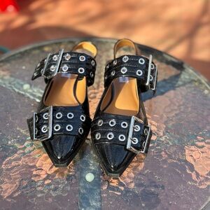 Steve Madden Graya Pointed Toe Buckled Slingback Flats - 7.5 W